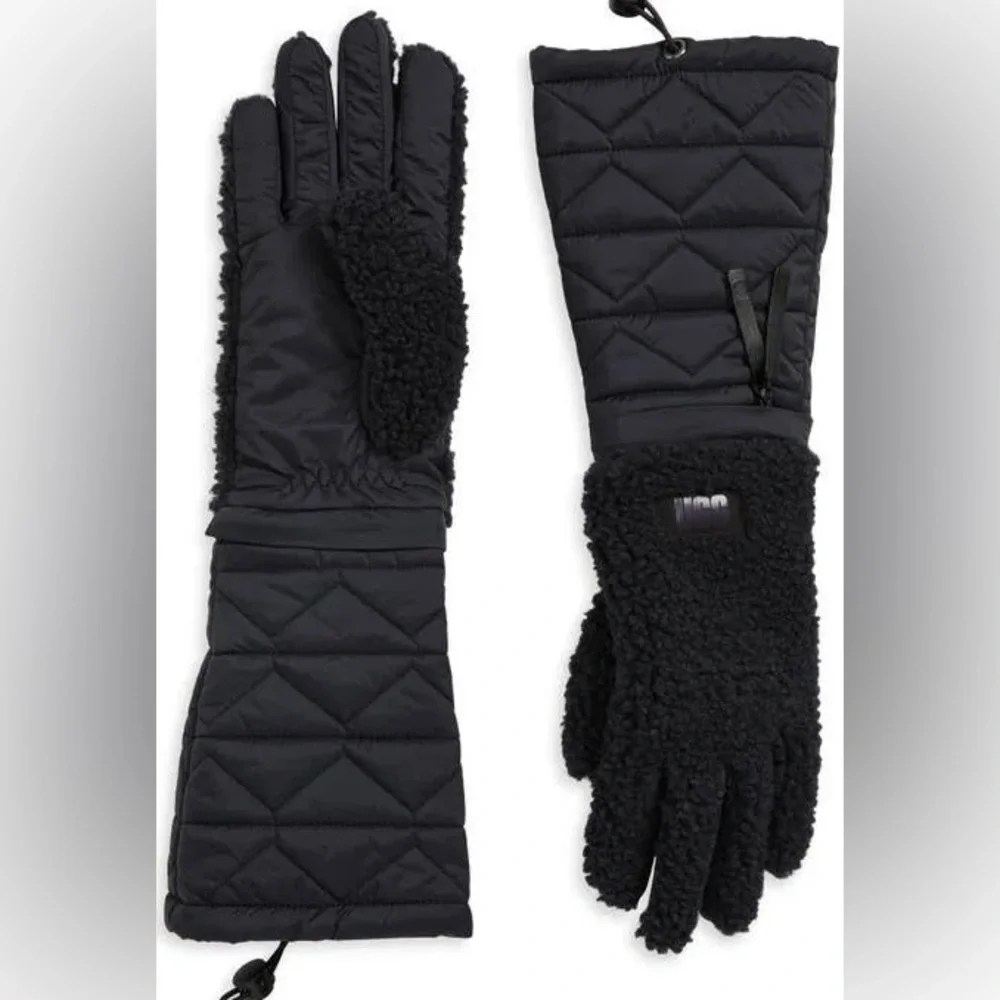 UGG Women's Faux Fur Modular Gloves in black